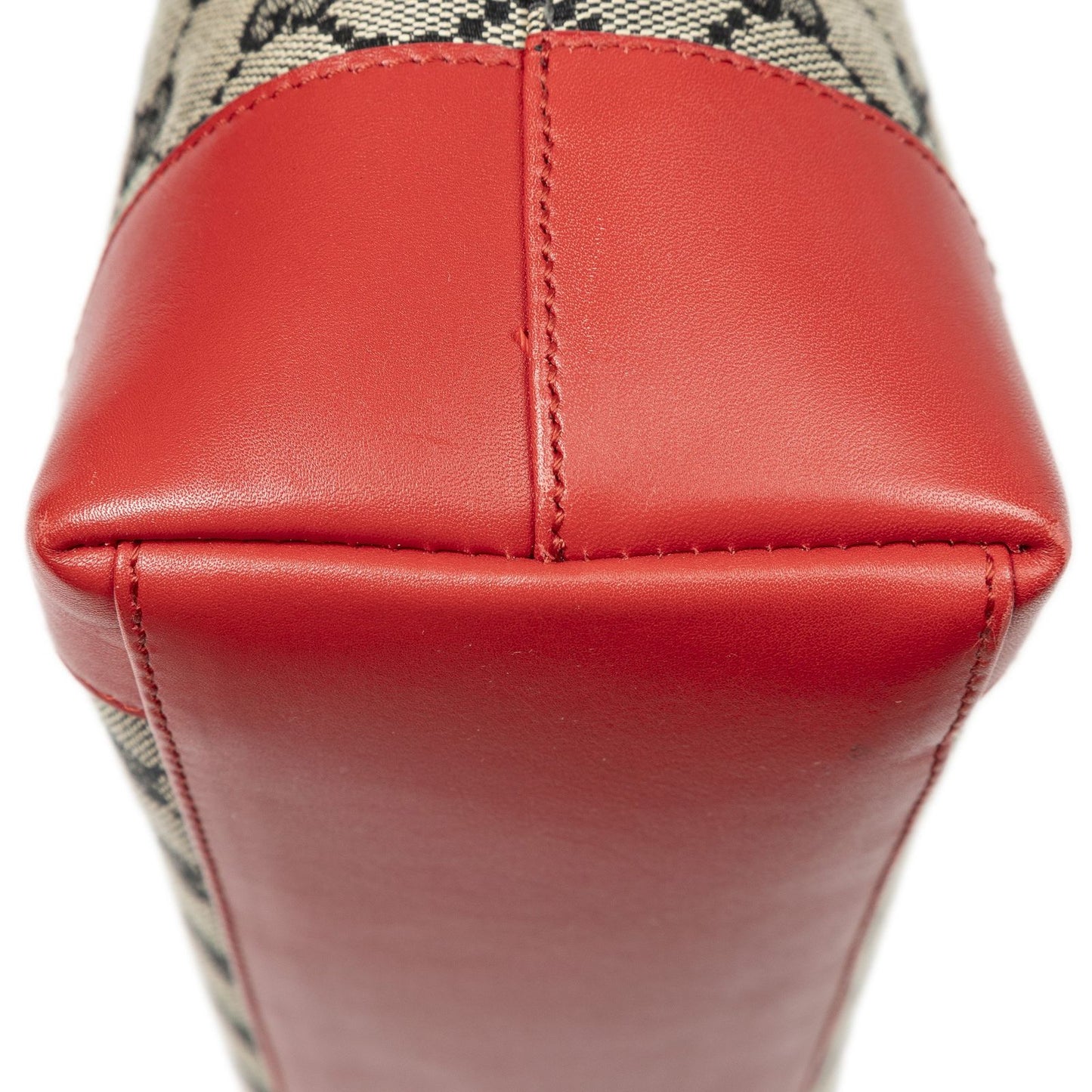Gucci Zip Shopping Tote Red Black Beige GG Canvas — view 8