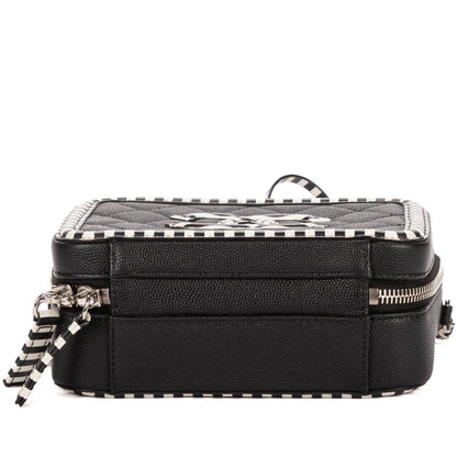Chanel Small CC Filigree Vanity Case Bag Black White Quilted Cavalli Lambskin — view 6