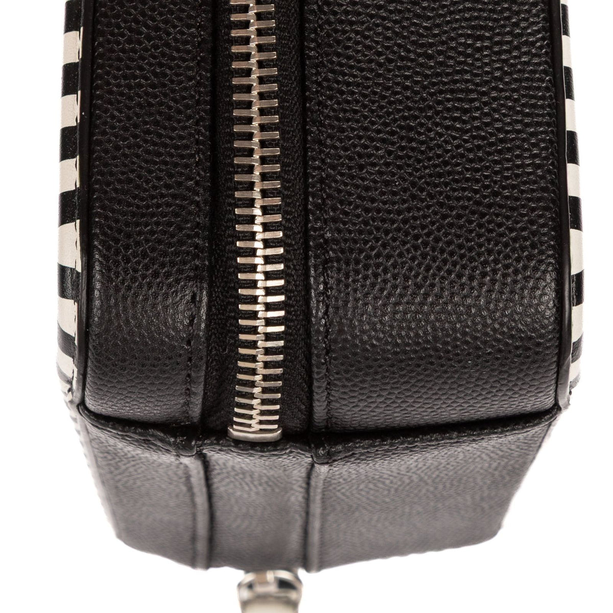 Chanel Small CC Filigree Vanity Case Bag Black White Quilted Cavalli Lambskin — view 7