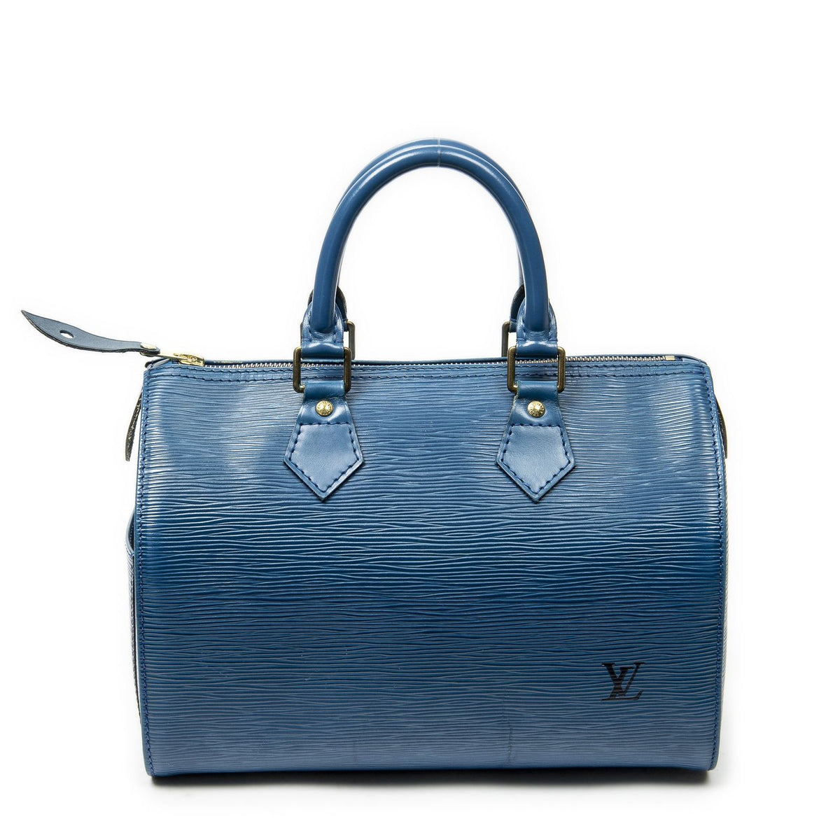 Louis Vuitton Speedy Blue Epi Handbag — view 5