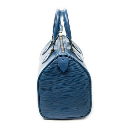 Louis Vuitton Speedy Blue Epi Handbag — view 4