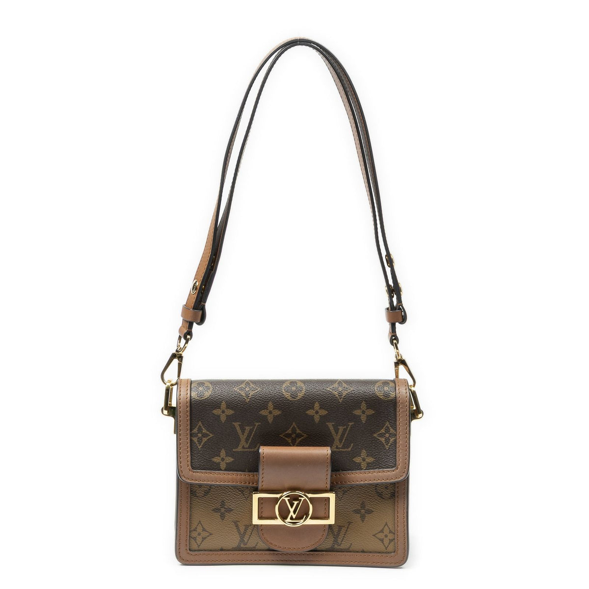 Louis Vuitton Mini Dauphine Brown Monogram Vernis Shoulder Bag