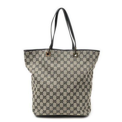 Gucci Vertical Tote Black Beige GG Canvas