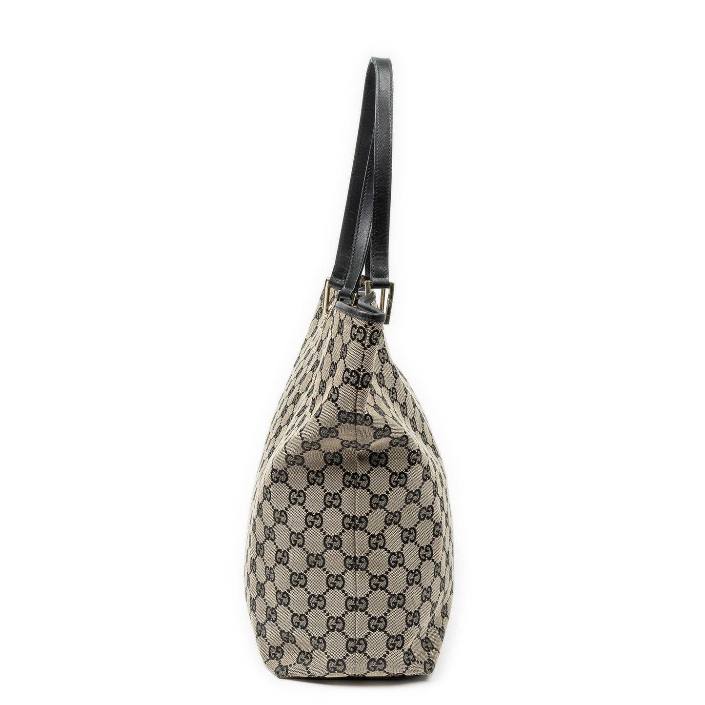 Gucci Vertical Tote Black Beige GG Canvas — view 4