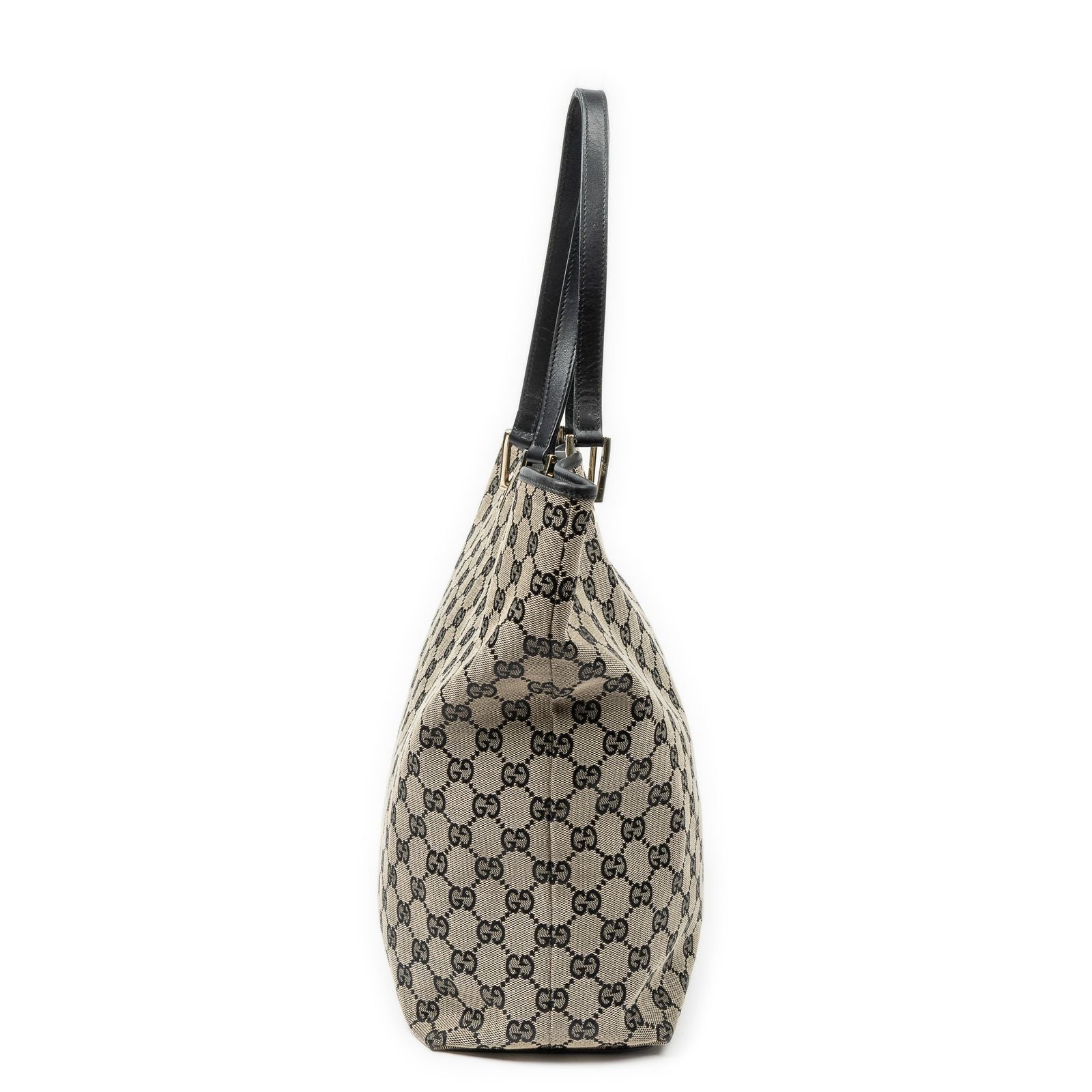 Gucci Vertical Tote Black Beige GG Canvas — view 4