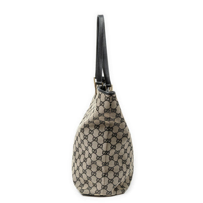 Gucci Vertical Tote Black Beige GG Canvas — view 3