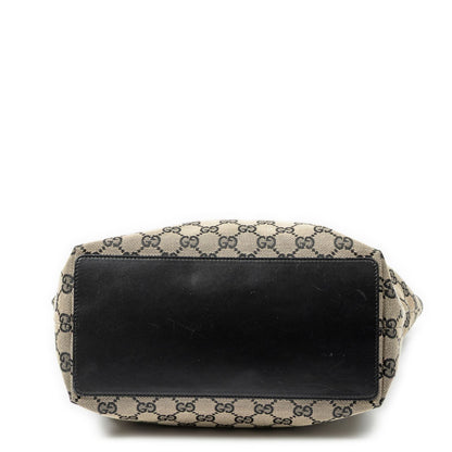 Gucci Vertical Tote Black Beige GG Canvas — view 6