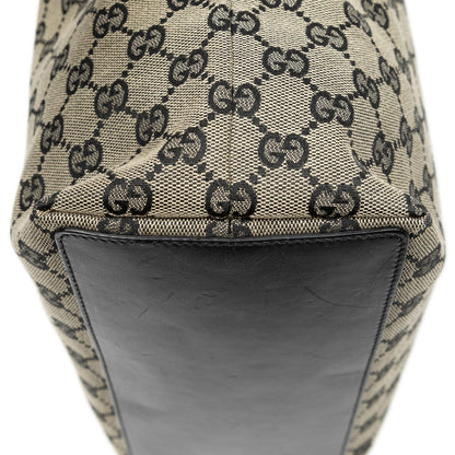 Gucci Vertical Tote Black Beige GG Canvas — view 7
