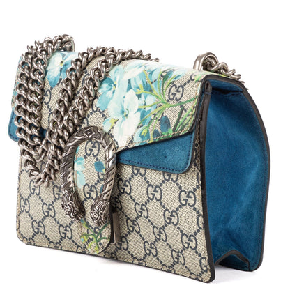 Gucci Medium Floral Dionysus Chain Crossbody Beige Blue Print Supreme Canvas — view 2