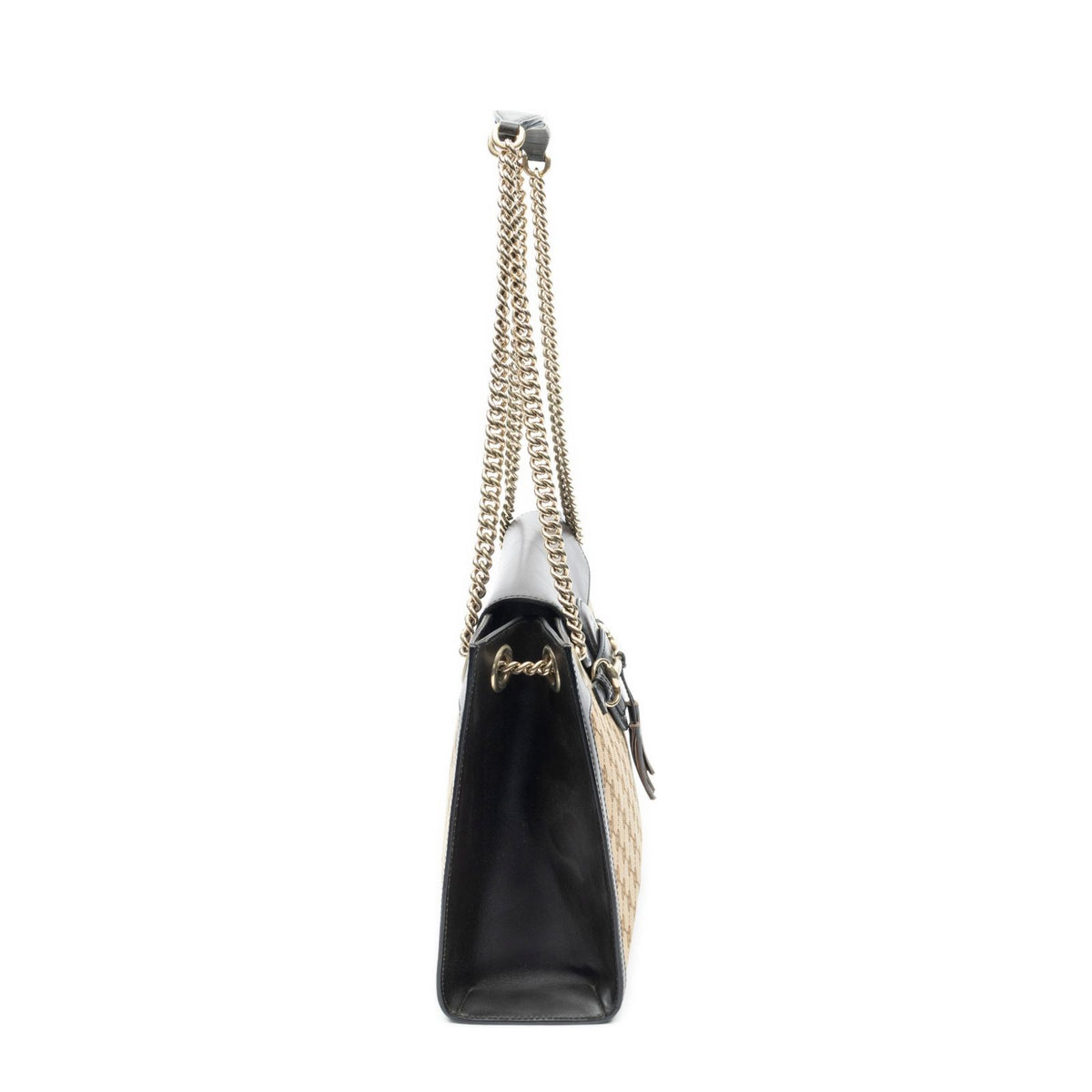 Gucci Large Emily Chain Brown Beige GG Canvas Shoulder Bag — view 4