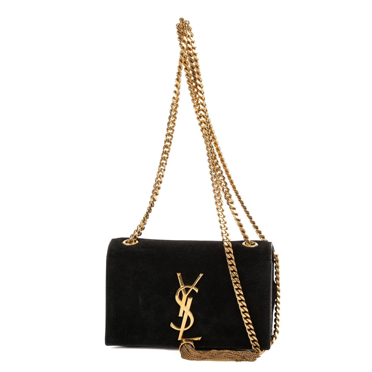 Saint Laurent Kate Tassel Black Suede Leather Shoulder Bag