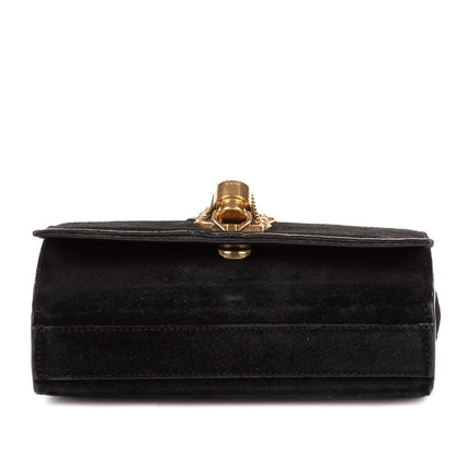Saint Laurent Kate Tassel Black Suede Leather Shoulder Bag — view 6