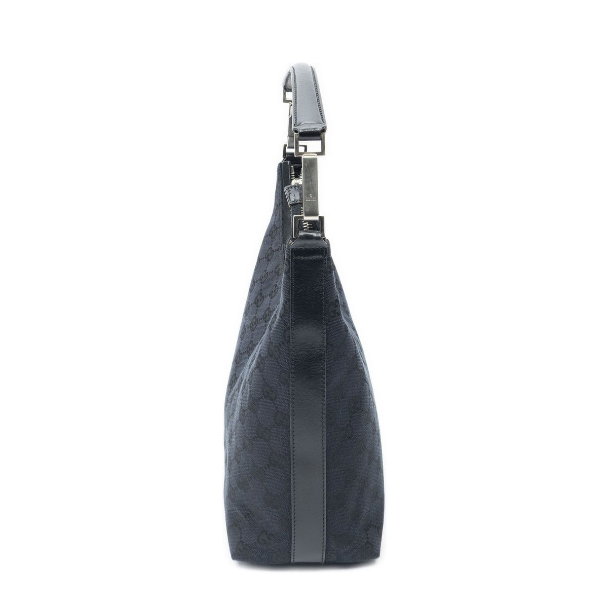 Gucci Vintage Mini Zip Hobo Black GG Canvas — view 3