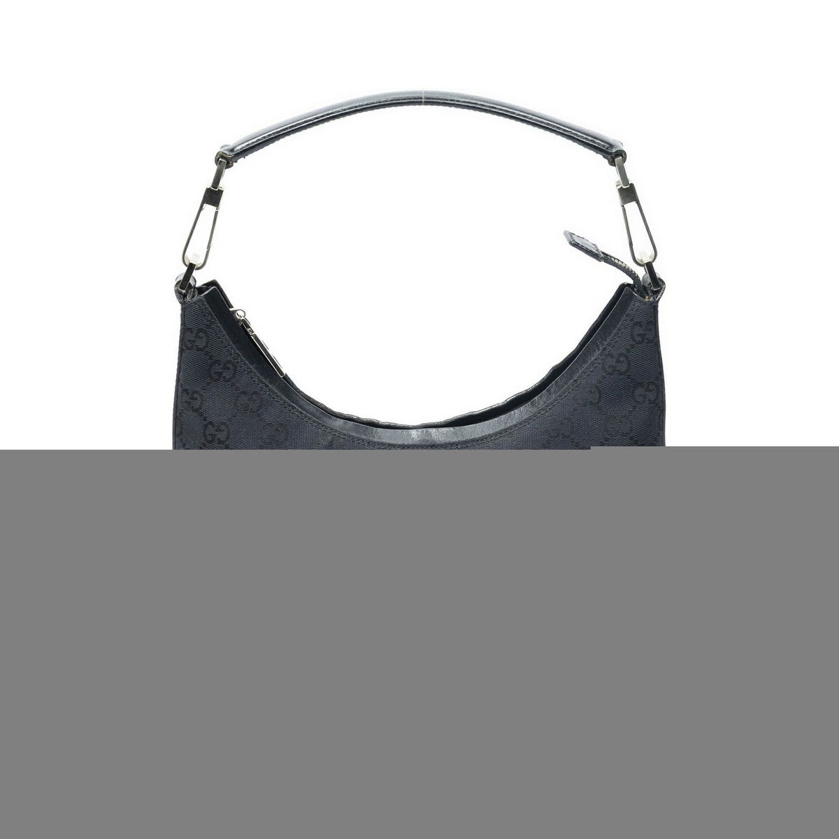 Gucci Vintage Mini Zip Hobo Black GG Canvas