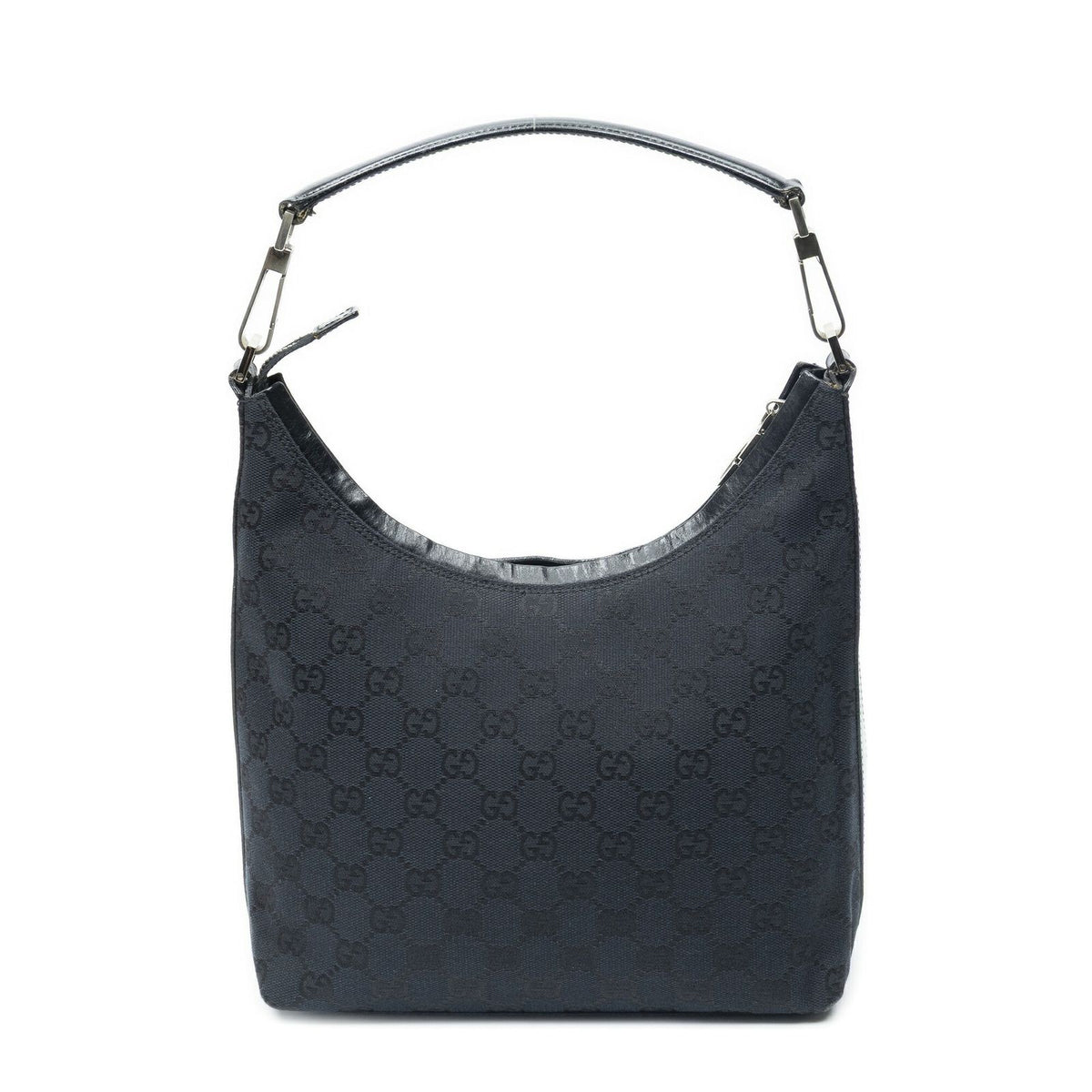 Gucci Vintage Mini Zip Hobo Black GG Canvas — view 5