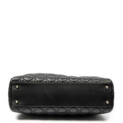 Dior Large Soft Lady Dior Tote Black Kanaj Lambskin Leather — view 6