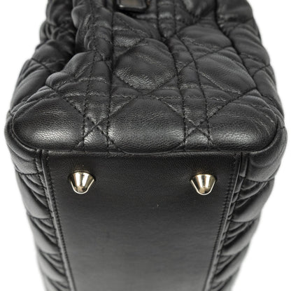 Dior Large Soft Lady Dior Tote Black Kanaj Lambskin Leather — view 7