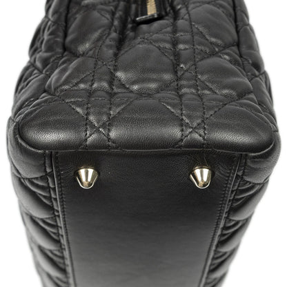 Dior Large Soft Lady Dior Tote Black Kanaj Lambskin Leather — view 8