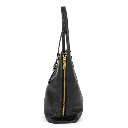 Prada 2-Way Tote Black Vitello Daino — view 3