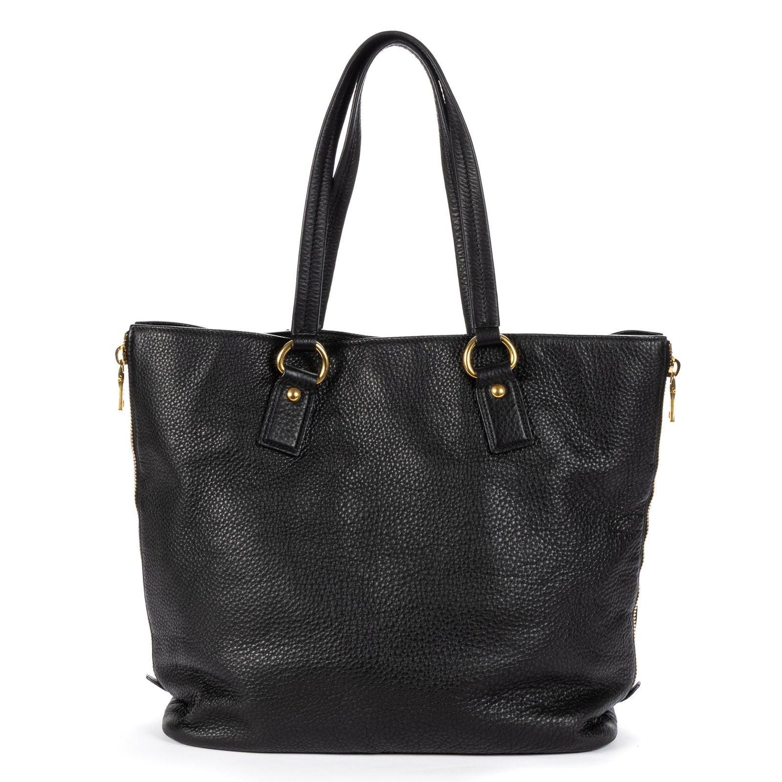 Prada 2-Way Tote Black Vitello Daino — view 5