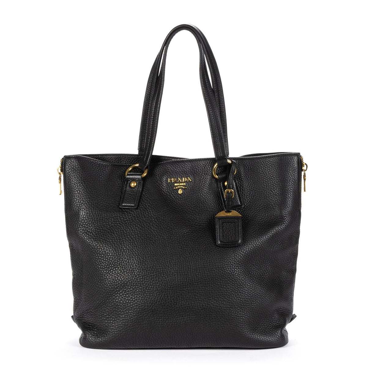 Prada 2-Way Tote Black Vitello Daino