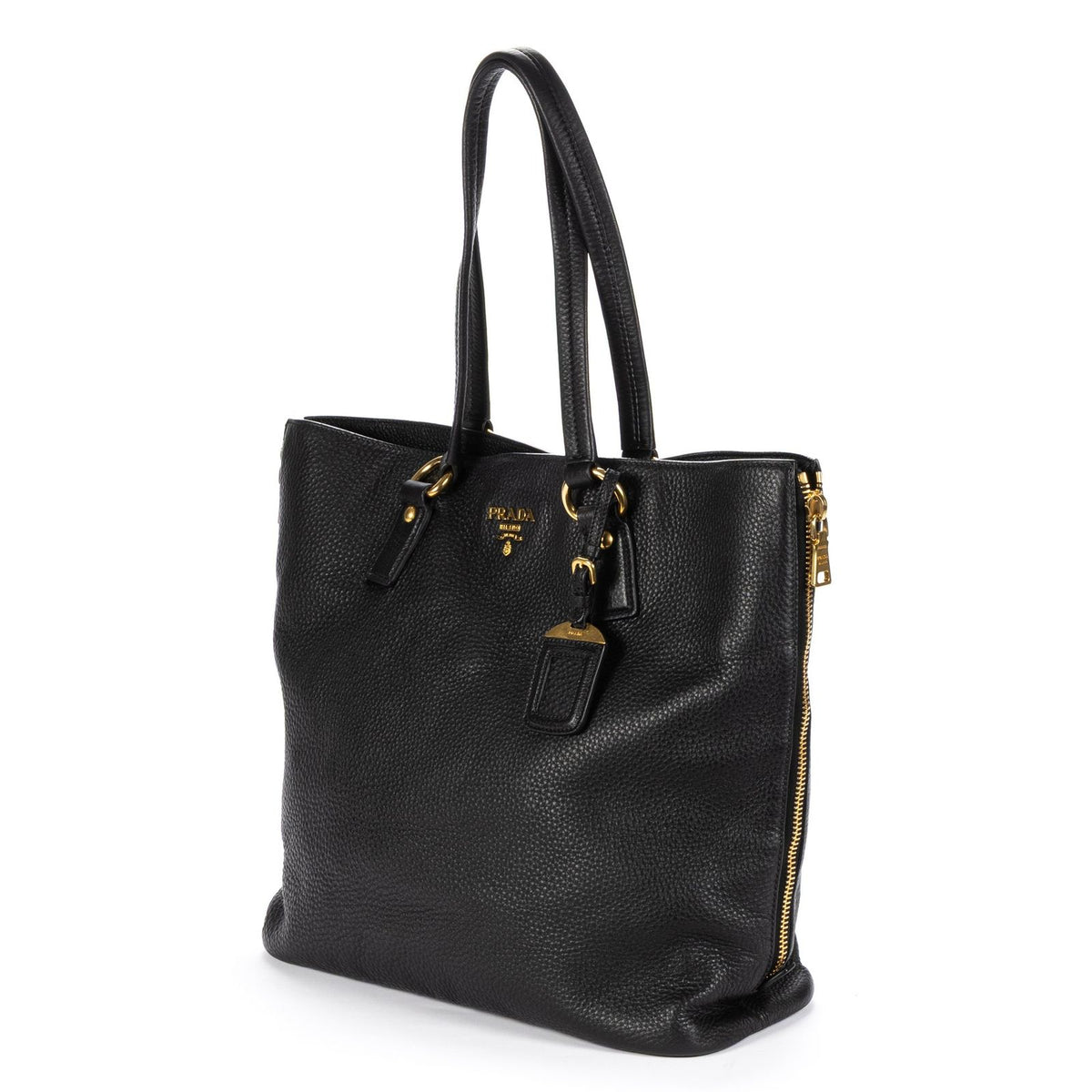 Prada 2-Way Tote Black Vitello Daino — view 2