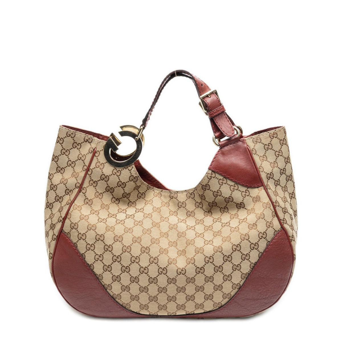 Gucci Charlotte Tote Red Beige GG Canvas — view 5