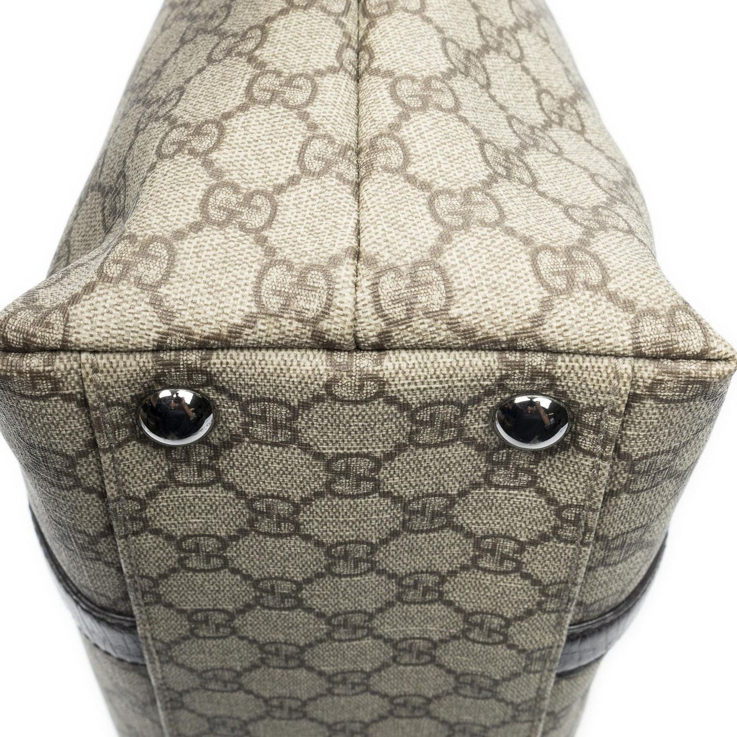 Gucci Large Open Tote Beige Brown GG Canvas — view 8