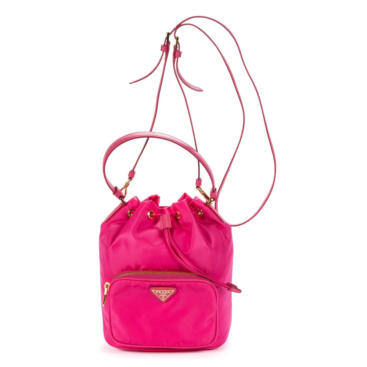 Prada Re-Nylon Duet Bucket Bag Pink Nylon