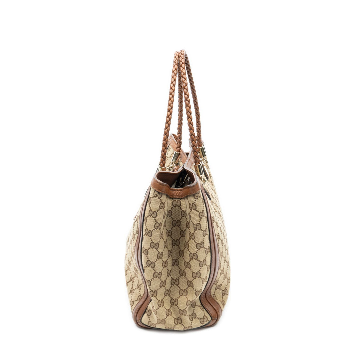 Gucci Falabella Tote Brown Beige GG Canvas — view 3