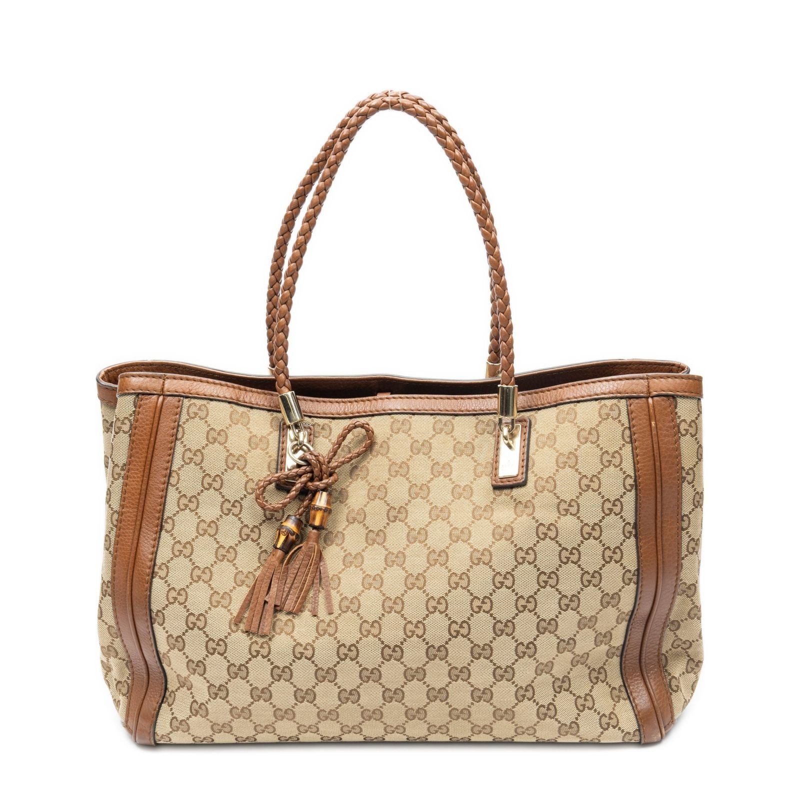 Gucci Falabella Tote Brown Beige GG Canvas