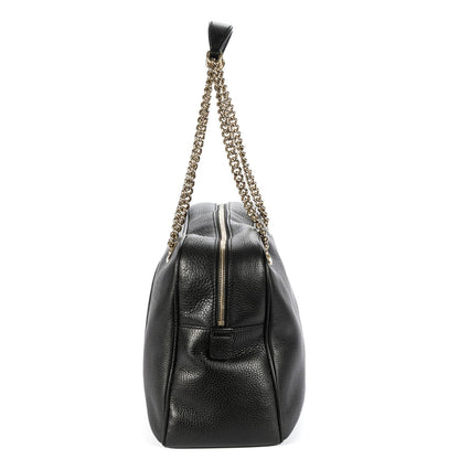 Gucci Soft Shopping Tote Black Grain Calfskin Leather — view 3