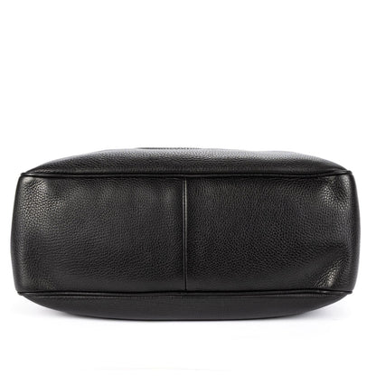 Gucci Soft Shopping Tote Black Grain Calfskin Leather — view 6