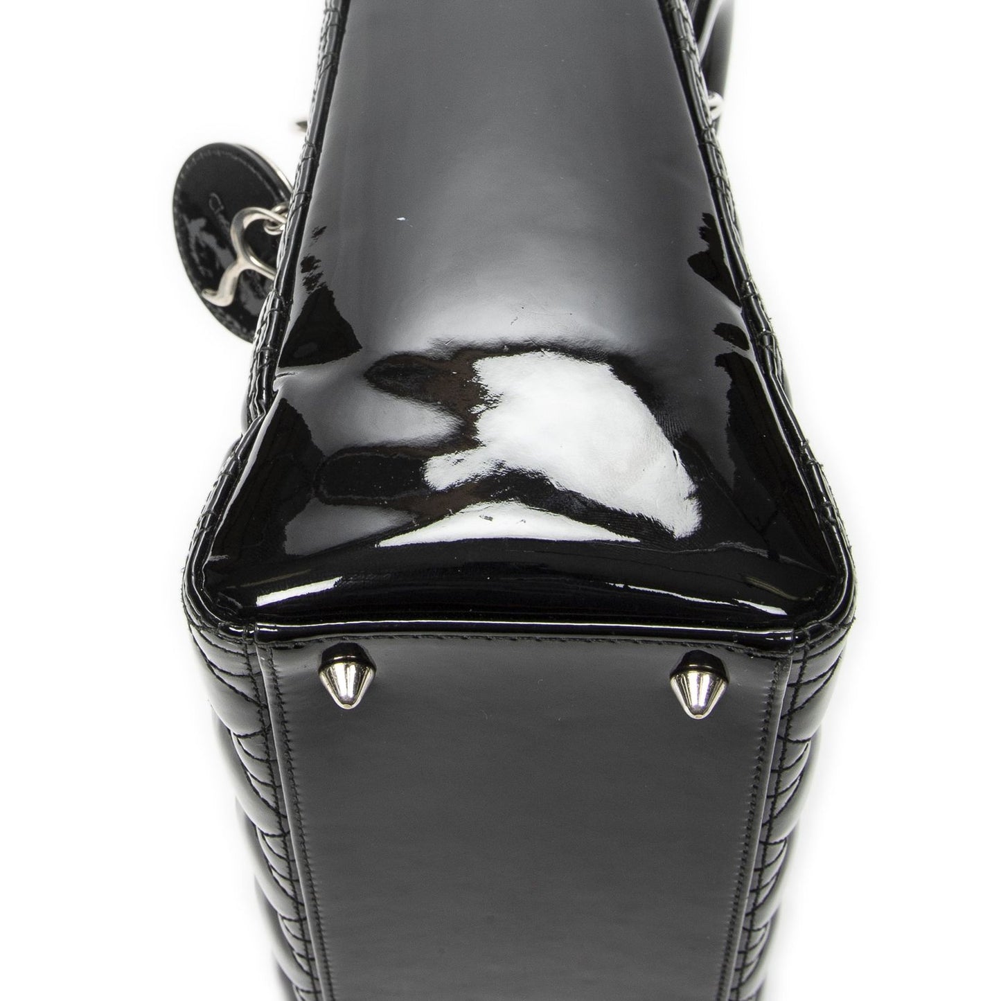 Dior Medium Lady Dior Zip Black Cannage Patent Leather Handbag — view 8