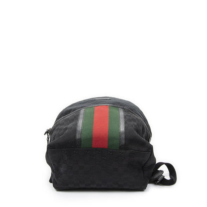 Gucci Web Backpack Black GG Canvas — view 6