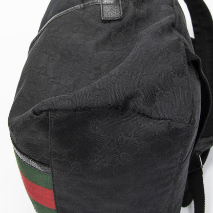 Gucci Web Backpack Black GG Canvas — view 8