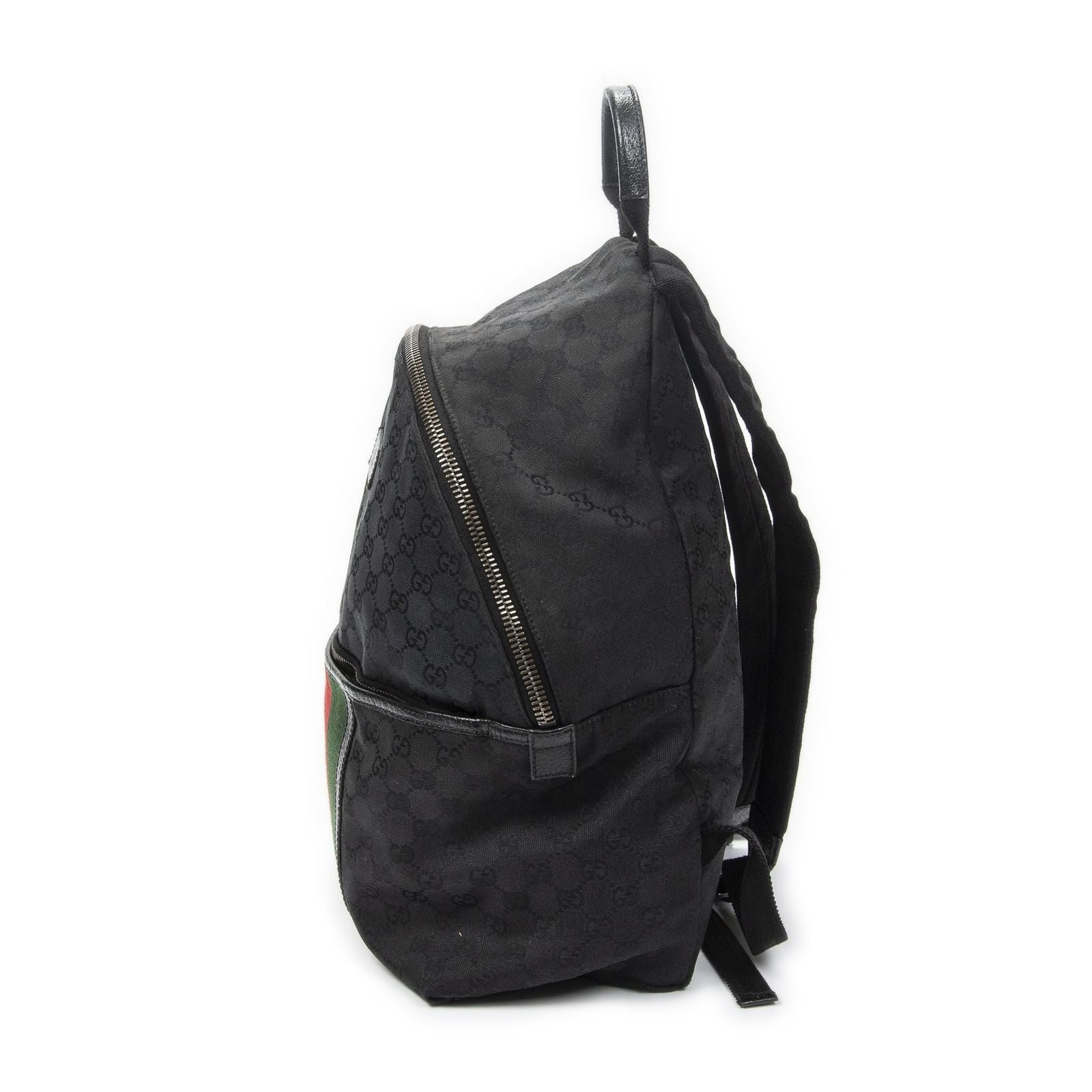Gucci Web Backpack Black GG Canvas — view 3