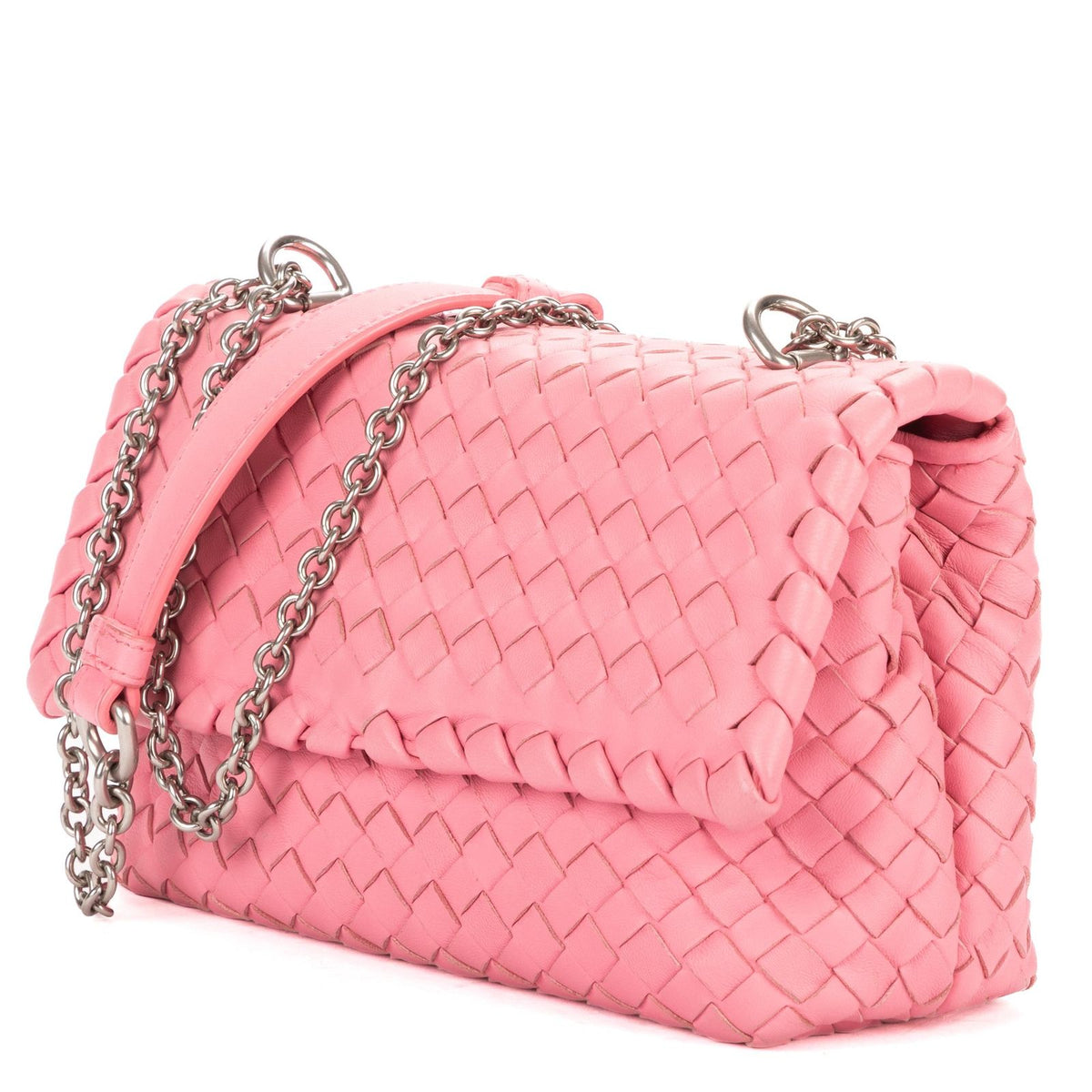 Bottega Veneta Baby Olympia Pink Intrecciato Leather Shoulder Bag — view 2
