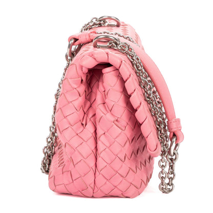 Bottega Veneta Baby Olympia Pink Intrecciato Leather Shoulder Bag — view 4