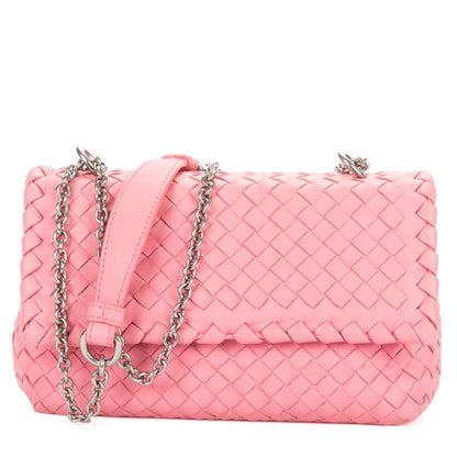 Bottega Veneta Baby Olympia Pink Intrecciato Leather Shoulder Bag