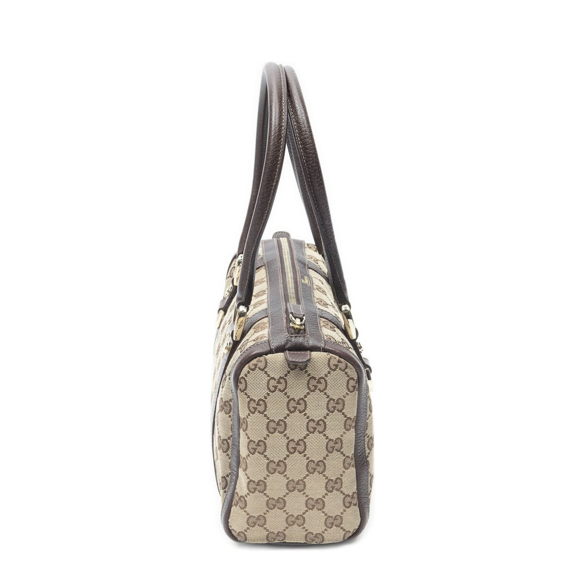 Gucci Abbey Boston Beige Brown GG Canvas Shoulder Bag — view 4