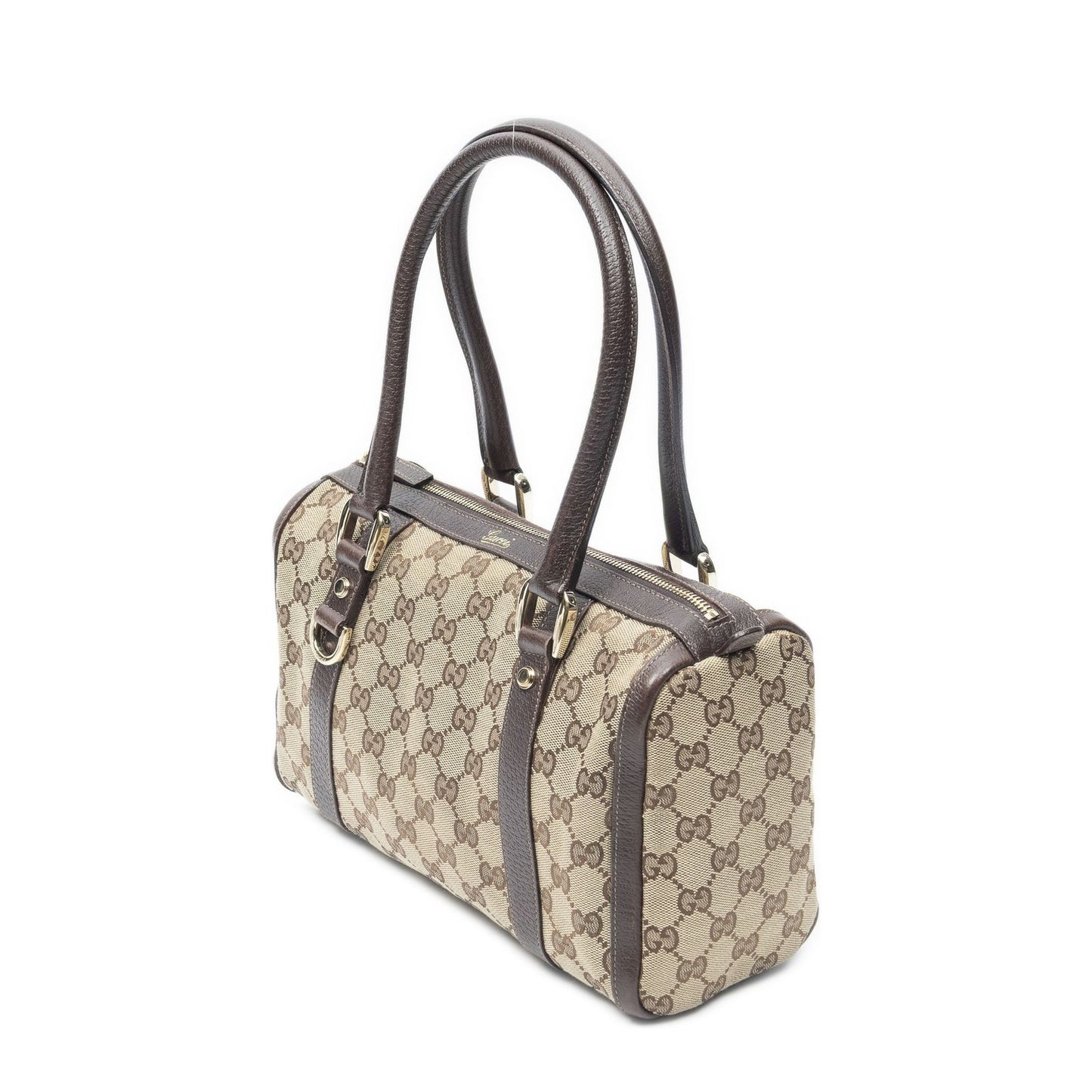Gucci Abbey Boston Beige Brown GG Canvas Shoulder Bag — view 2