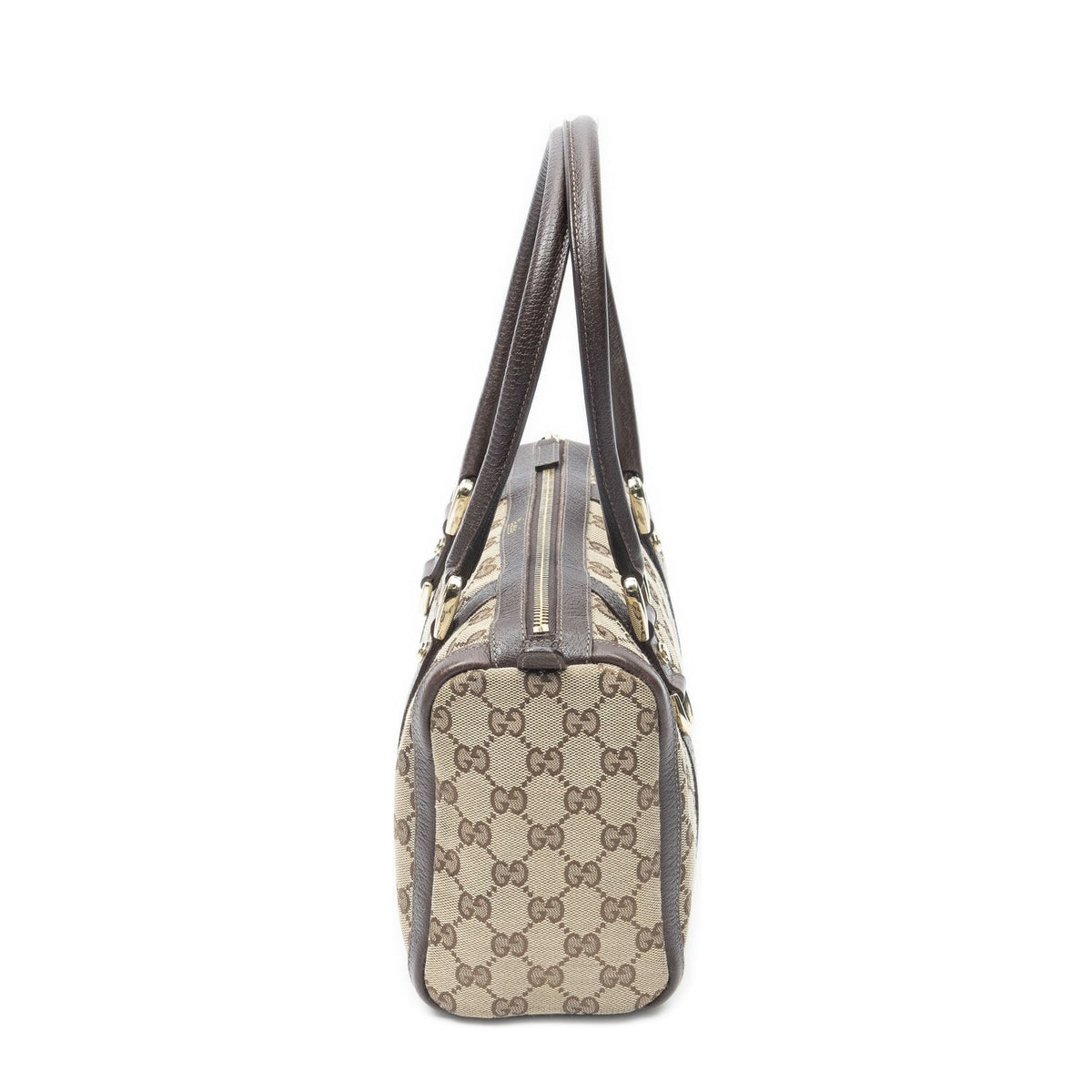 Gucci Abbey Boston Beige Brown GG Canvas Shoulder Bag — view 3