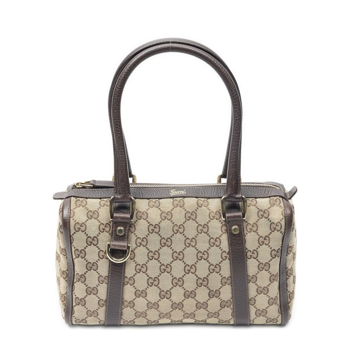 Gucci Abbey Boston Beige Brown GG Canvas Shoulder Bag