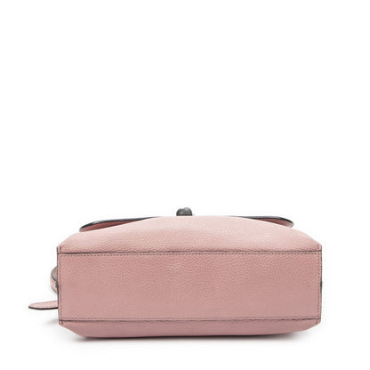 Gucci Small Bamboo Top Handle Flap Bag Pink Grain Calfskin Leather — view 6