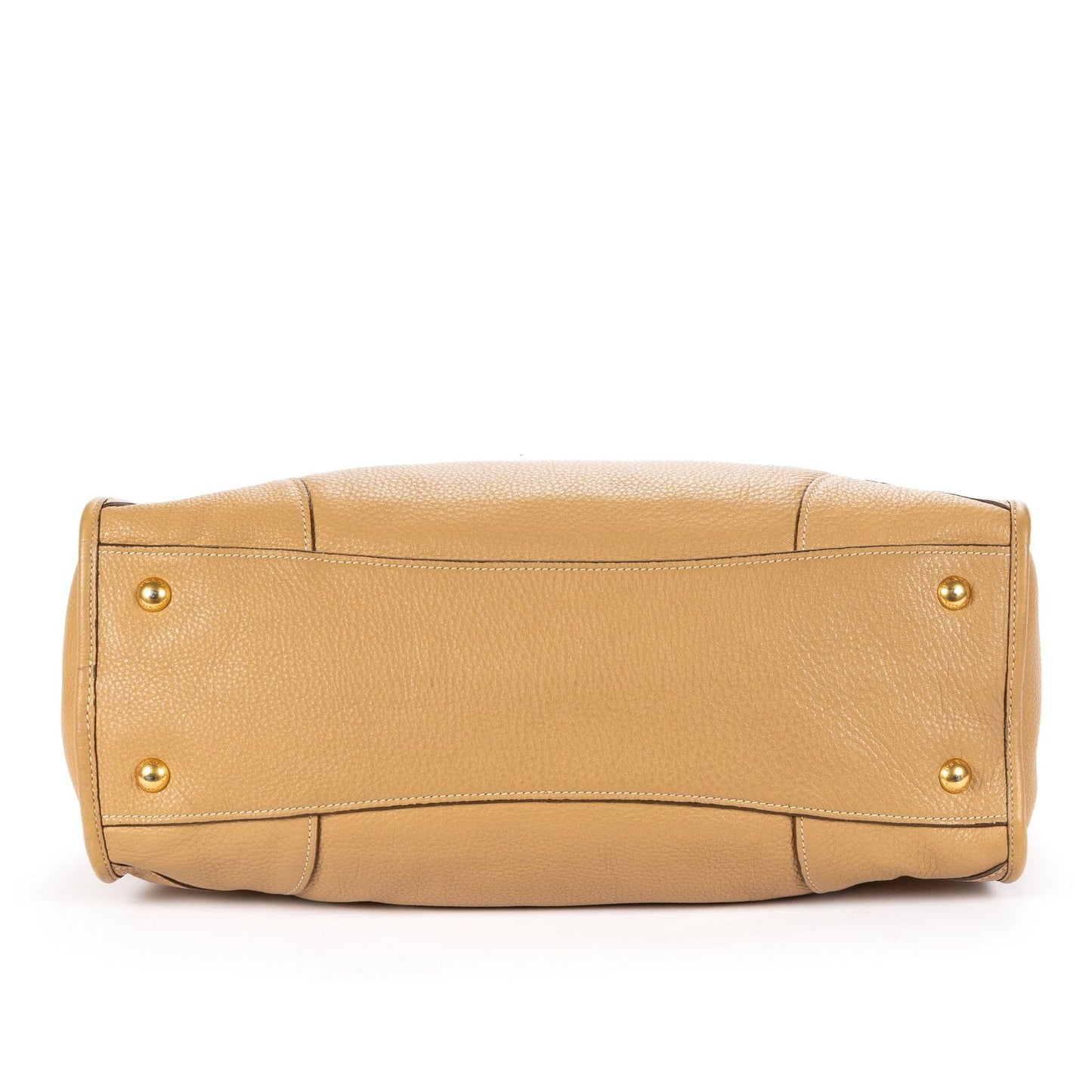 Prada Medium Bauletto Boston Light Brown Vitello Phoenix Shoulder Bag — view 6