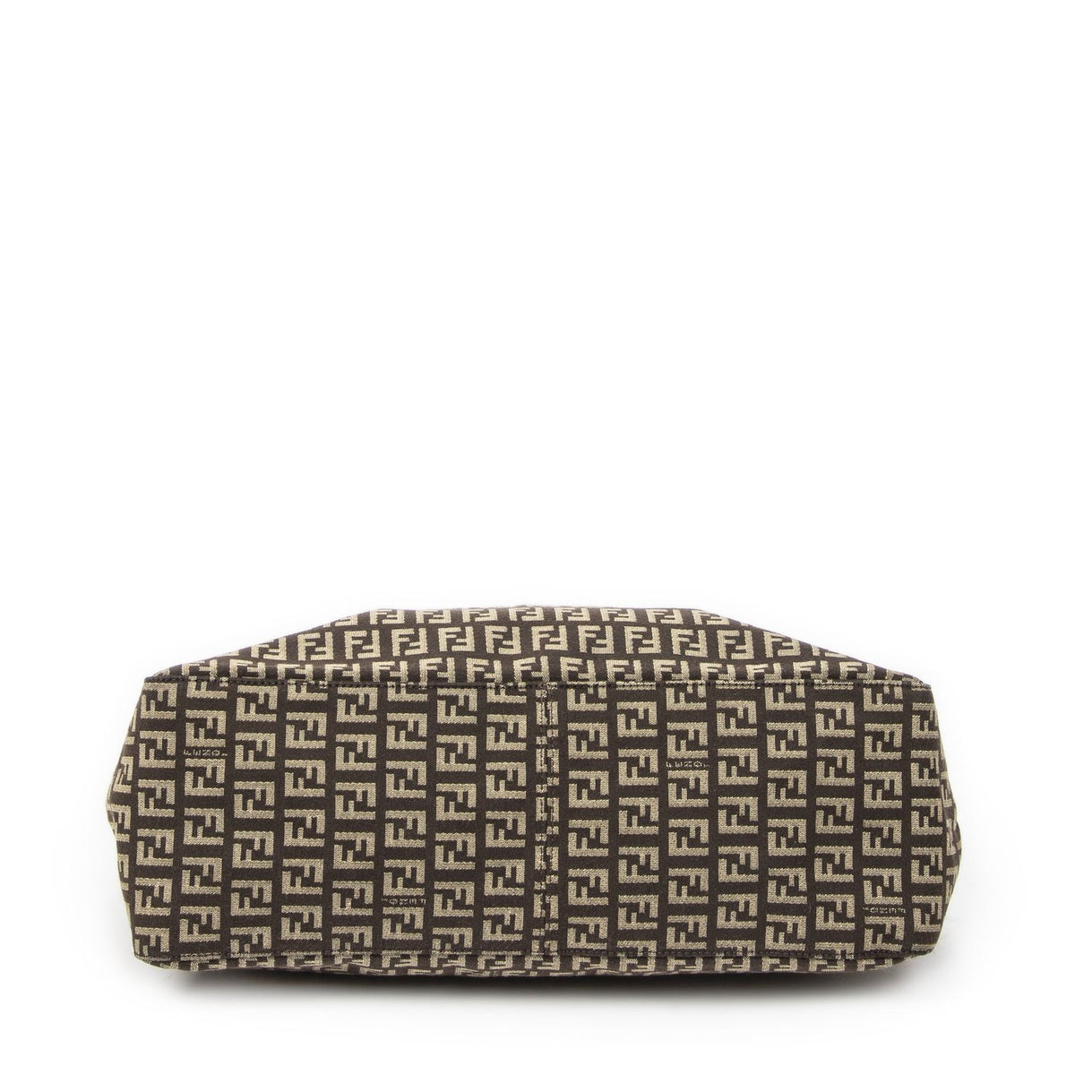 Fendi Square Zip Tote Dark Brown Zucchino Canvas — view 6