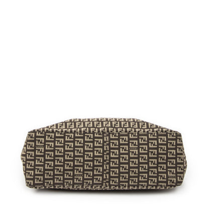 Fendi Square Zip Tote Dark Brown Zucchino Canvas — view 6