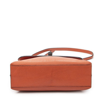 Gucci Small Bamboo Top Handle Flap Bag Orange Grain Calfskin Leather — view 6