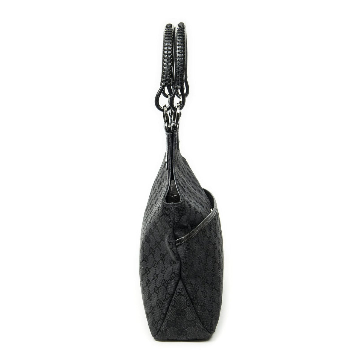 Gucci Medium Boy Black GG Canvas Shoulder Bag — view 4